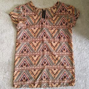 SALE 2/$16 Aztec Print Petal Sleeve Blouse